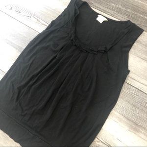 Michael Kors Black ruffle sleeveless blouse, large
